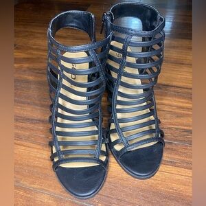 Soda Strappy Black Heels